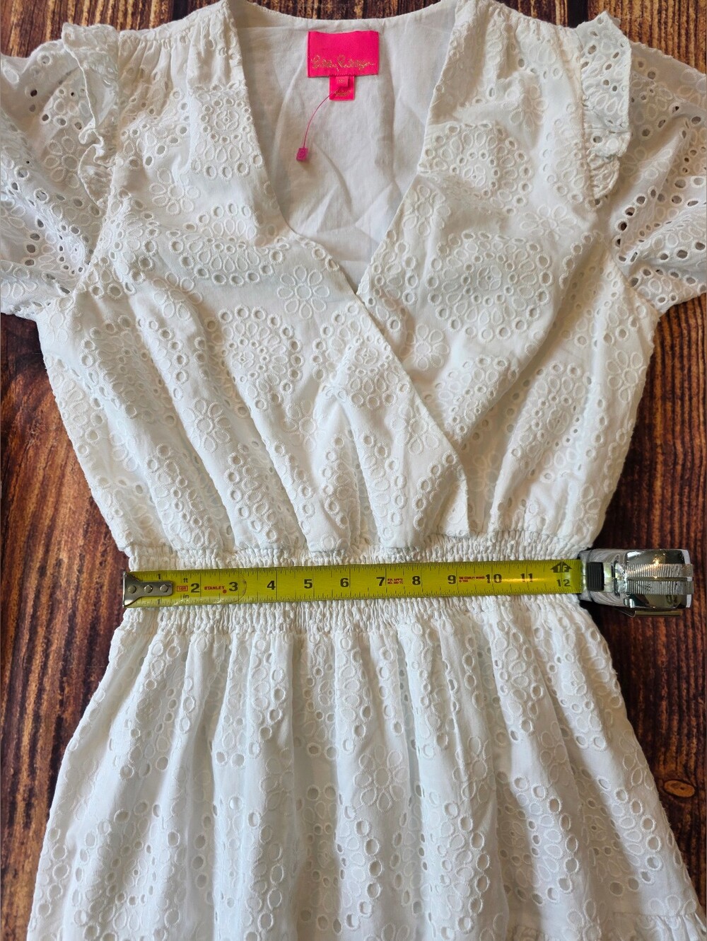 Lilly Pulitzer Size 10 White Eyelet Dress Cotton Lined Wedding Party Event - Picture 11 of 13
